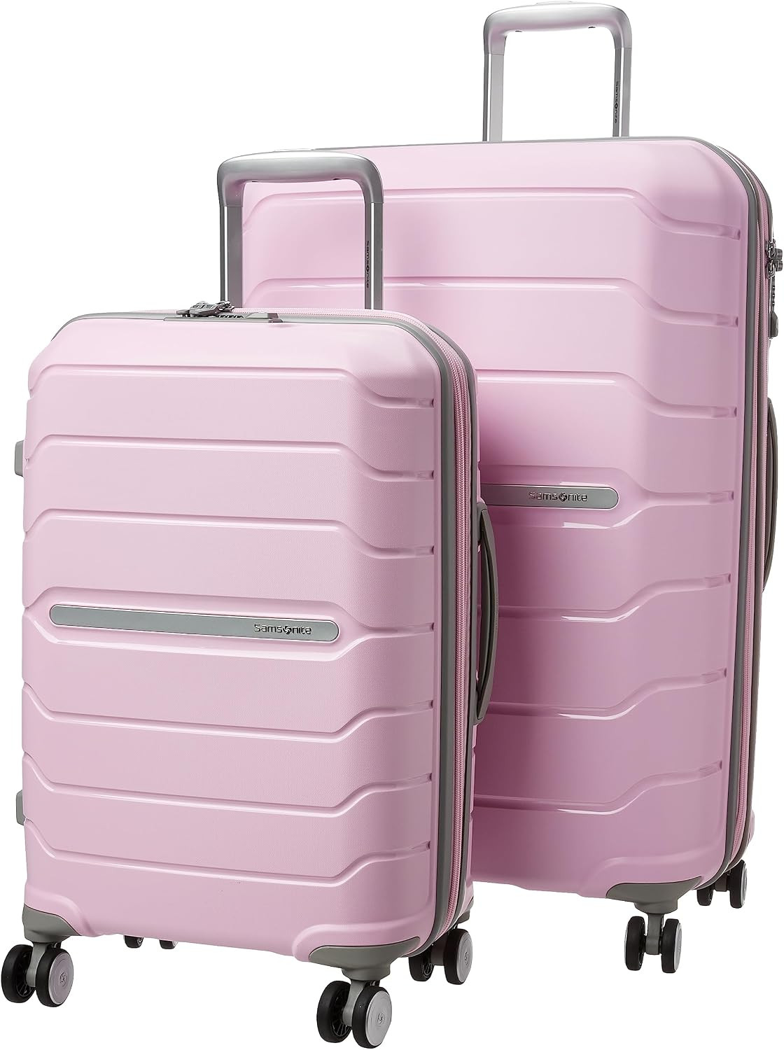 Samsonite Freeform 2-Piece Luggage Set - Carry-On & Large Checked Luggage with Dual Spinner Wheels - Durable Polypropylene Hardshell - TSA Lock, Airline-Approved - Expandable Hard Shell - Pink Rose | Amazon (US)