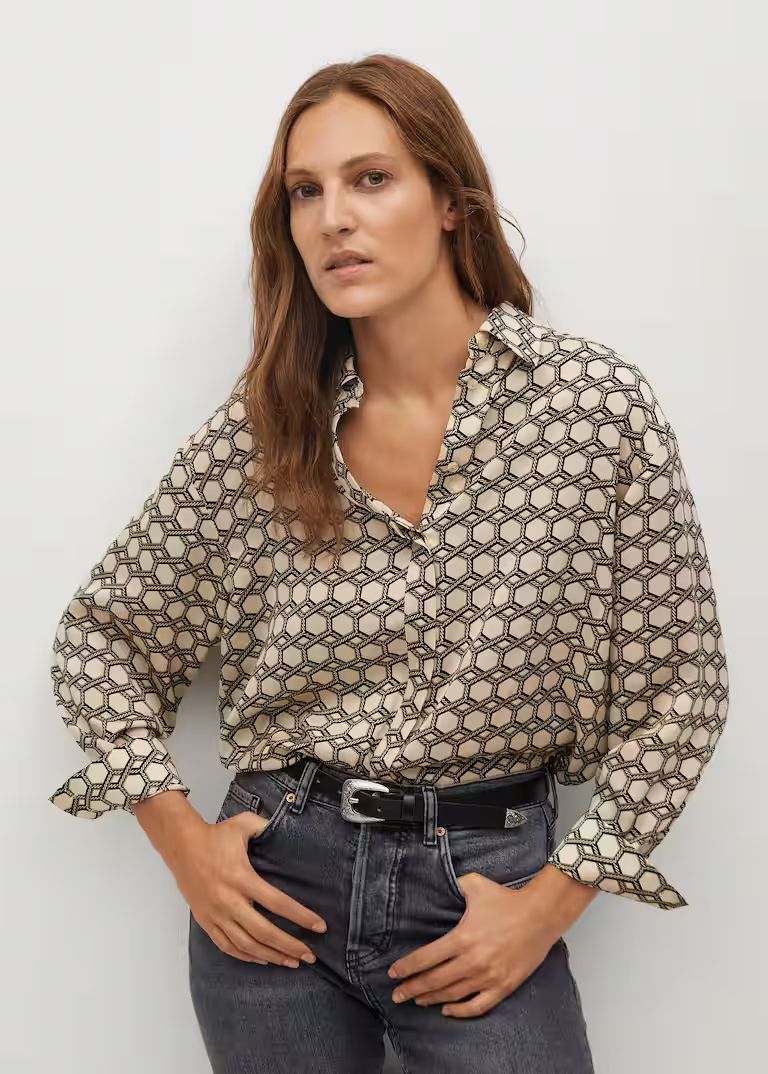 Printed flowy shirt | MANGO (US)