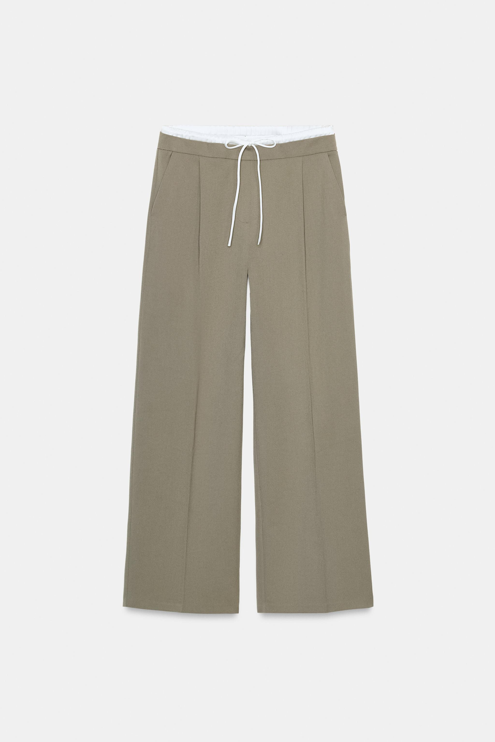 WIDE LEG DOUBLE WAISTBAND PANTS | Zara Canada