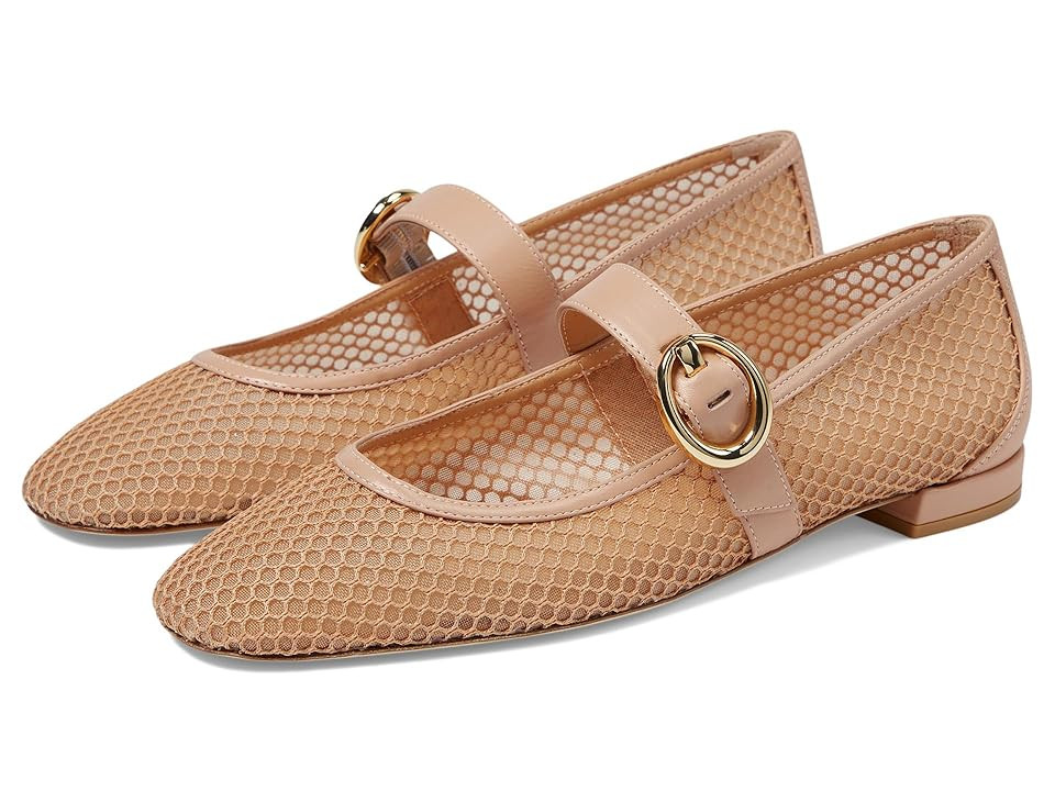 Stuart Weitzman Arabella Mary Jane Women's Flat Shoes Ginger : 8.5 M, Leather | Zappos
