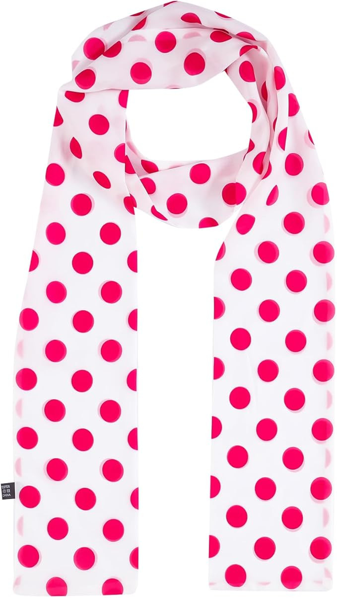 Heliltd Women's Red Polka Dot Scarf Retro Neck Scarf 50s Neckerchief for Women Halloween Cosplay ... | Amazon (US)