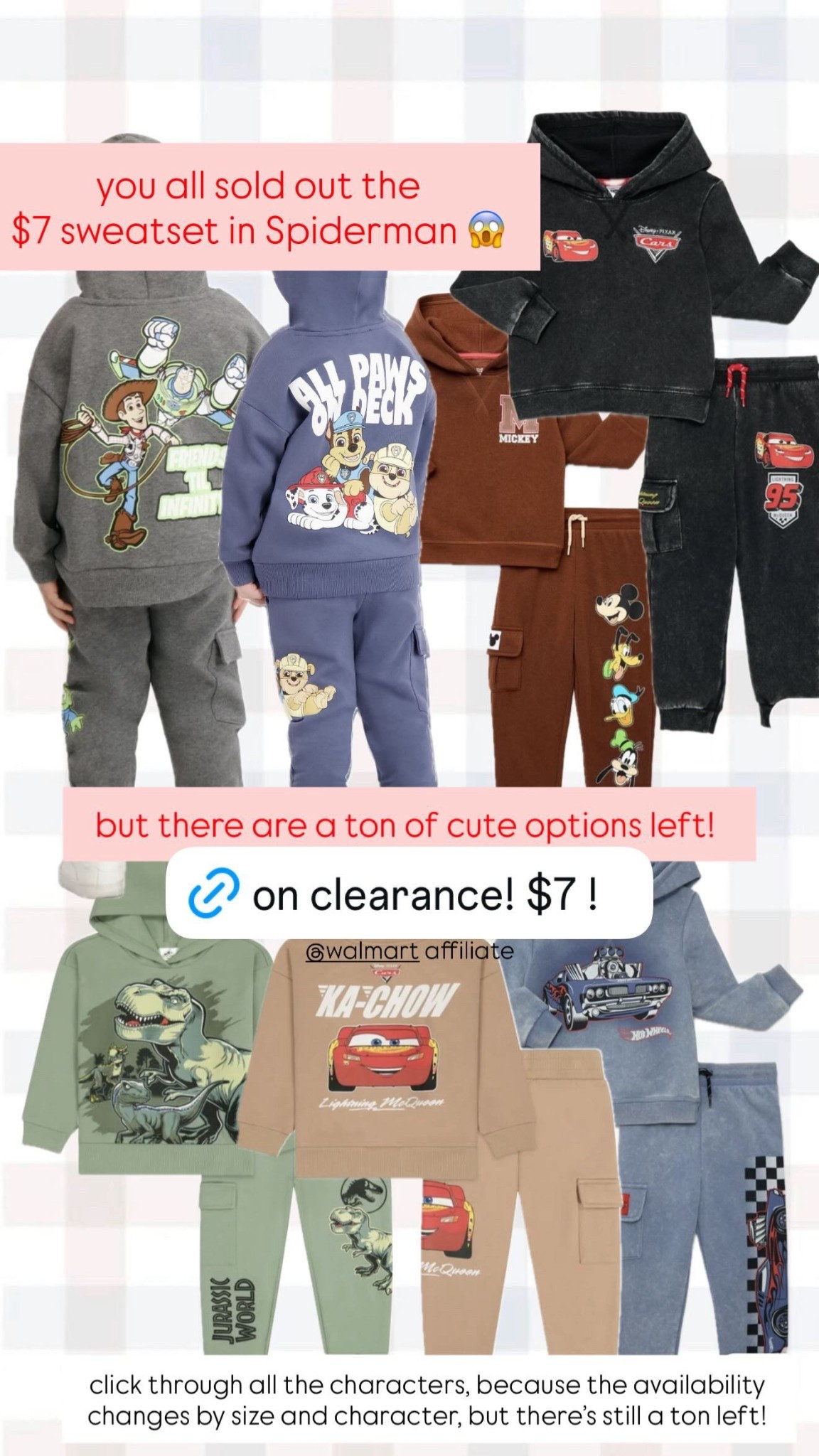 Toddler Character Sweat Sets on Clearance for $7
