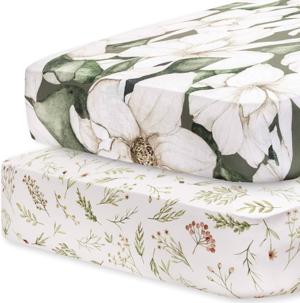 Pobi Baby - 2-Pack Fitted Crib Sheets Girl, Boys - for Standard Crib Mattress Sheet, Crib Sheets ... | Amazon (US)