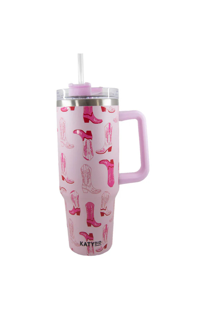 Light Pink Western Boots Coffee Tumbler Cup | Katydid.com