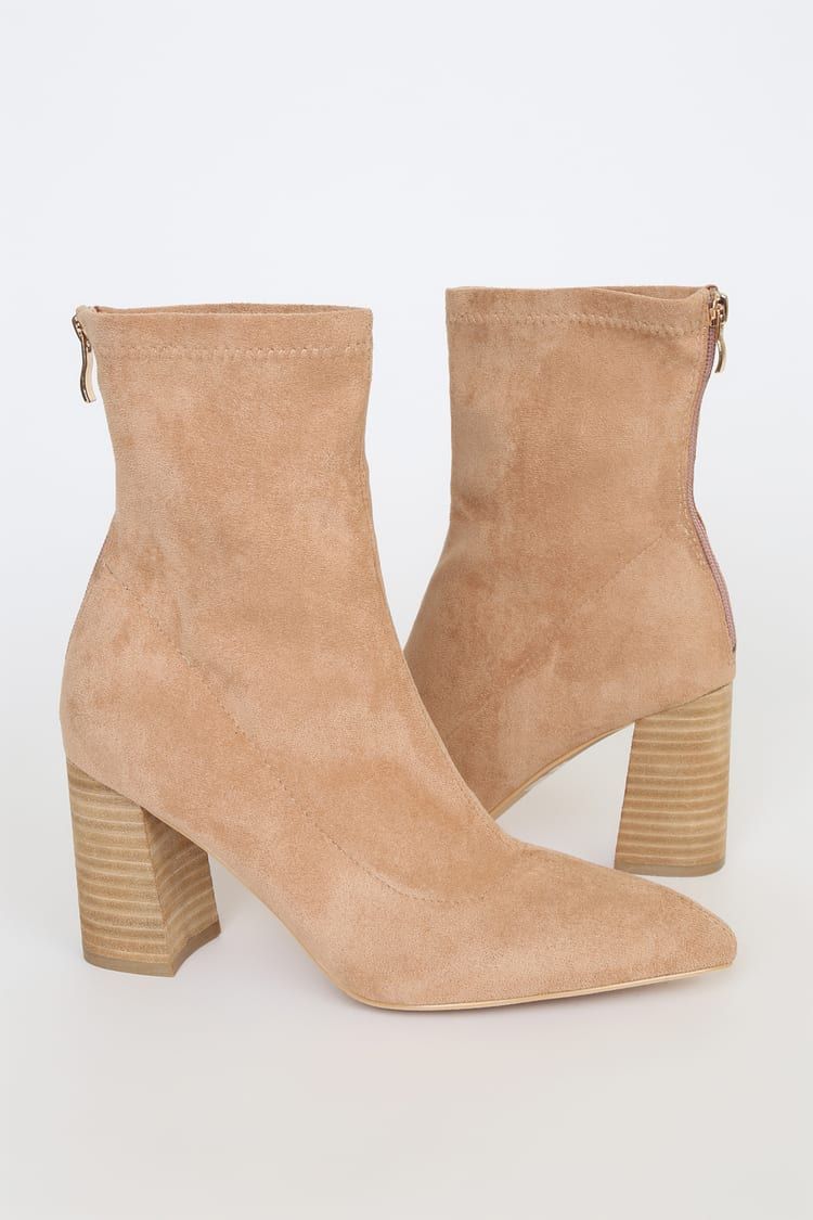 Alicey Dusty Rose Suede Mid-Shaft Sock Boots | Lulus (US)