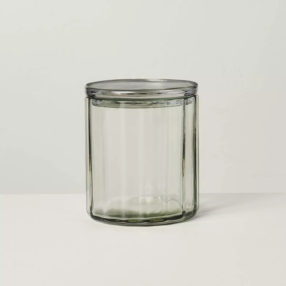 Large Fluted Glass Bathroom Canister Light Green - Hearth & Hand™ with Magnolia | Target