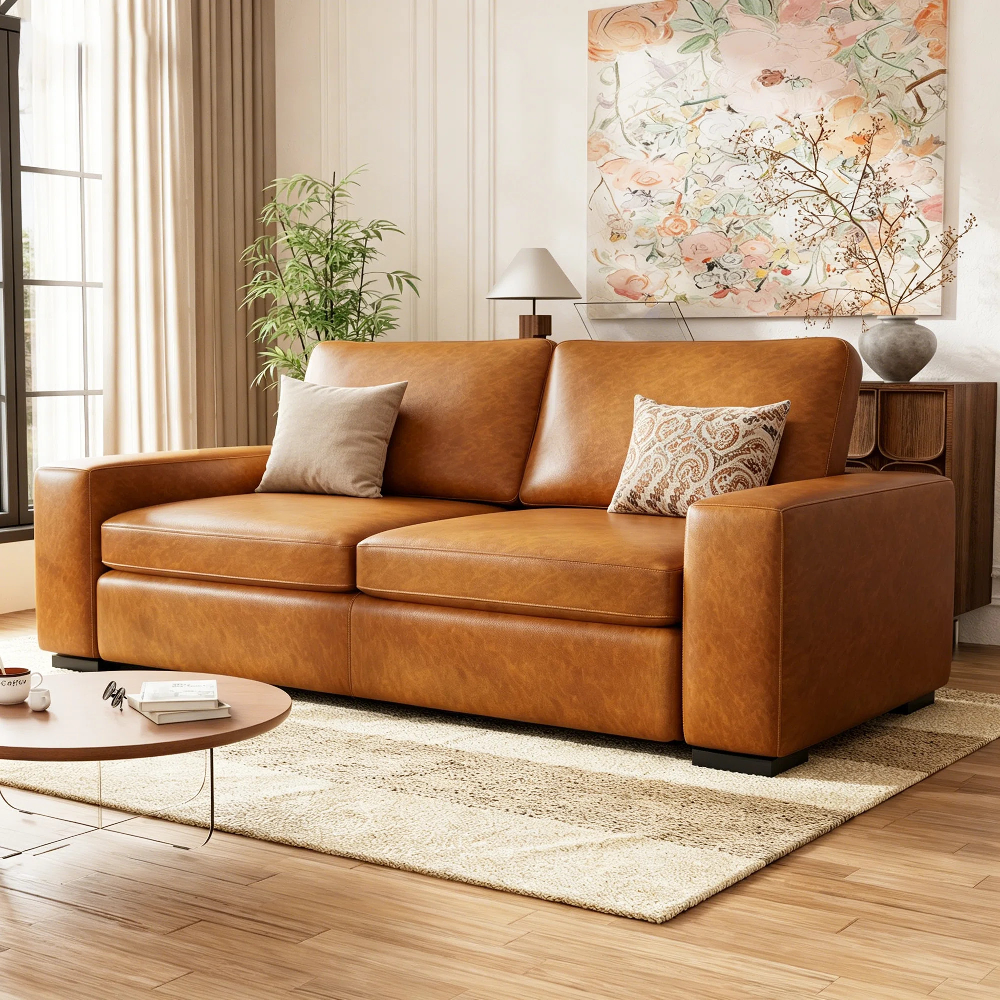 Caynemore 85'' Faux Leather Sofa | Wayfair North America