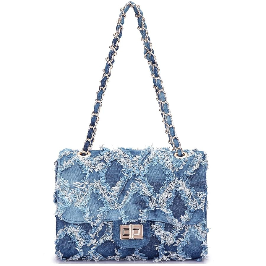 MKP Women Small Shoulder Bags Quilted Crossbody Distressed Jean Denim Purse Evening Bag Clutch Ha... | Amazon (US)