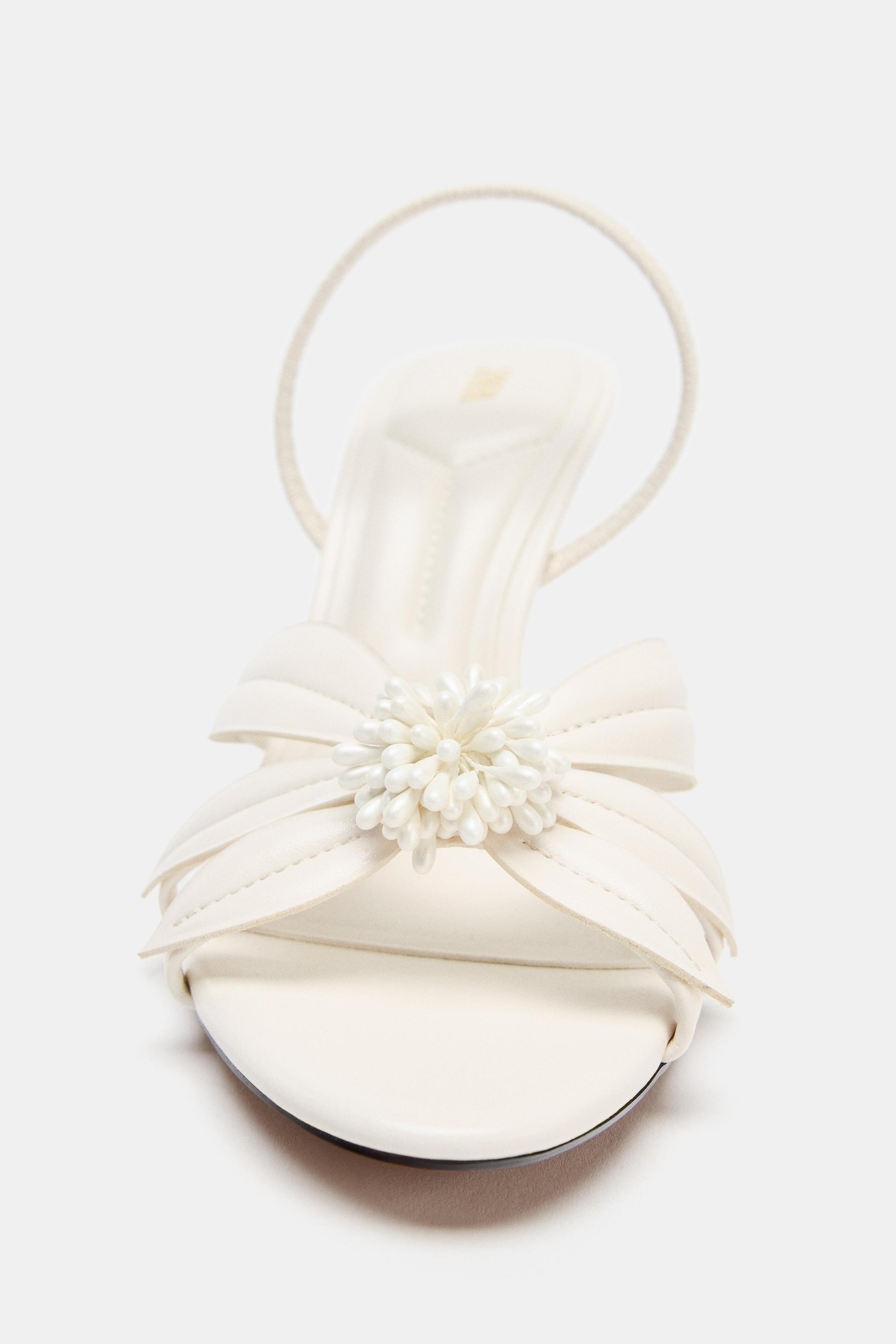 FLORAL DETAIL HEELED SANDALS | Zara US