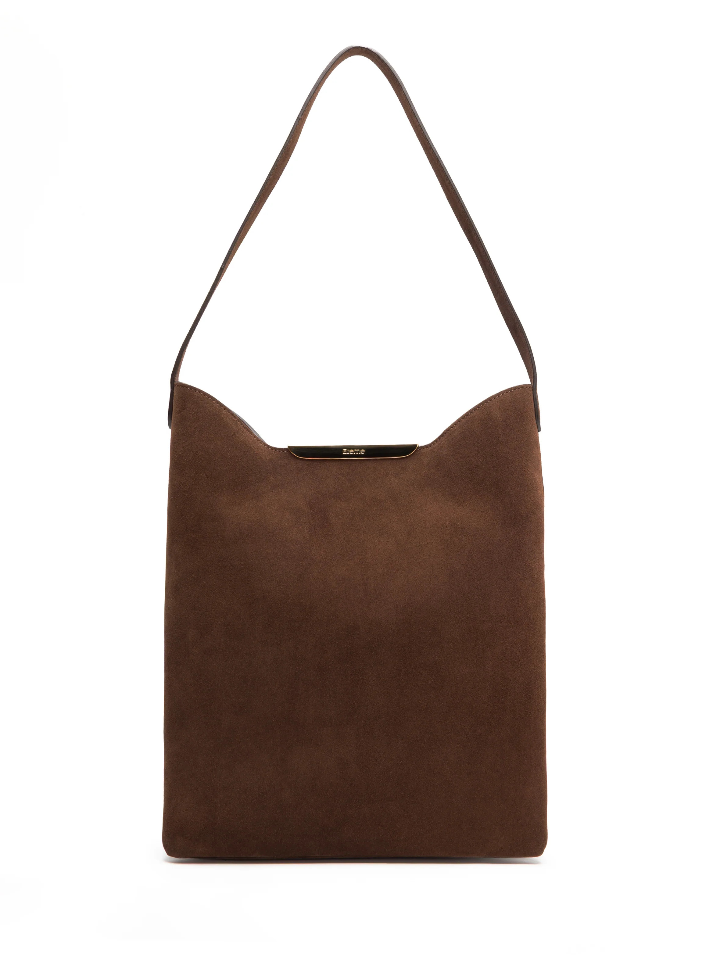 Gemini Suede Brownie Gold Handle - Daily Carry Tote - Elleme | Elleme