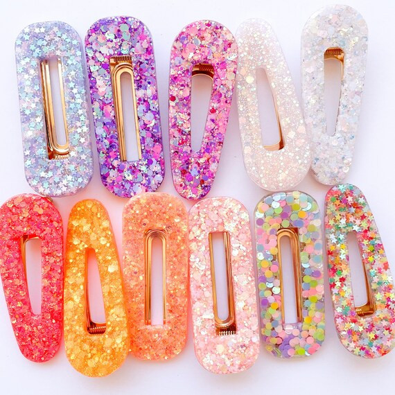 Glitter Resin Hair Clip Summer Hair Clip Pastel Clip Little | Etsy | Etsy (US)