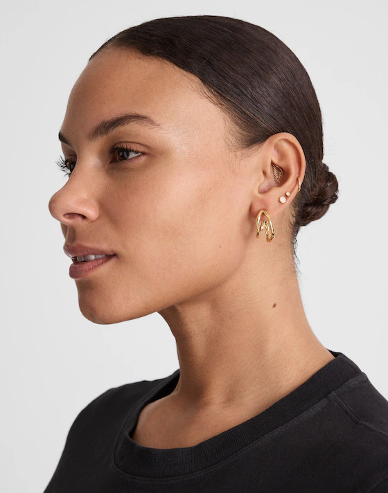 Hammered Sculptural Double-Hoop Earrings | Madewell