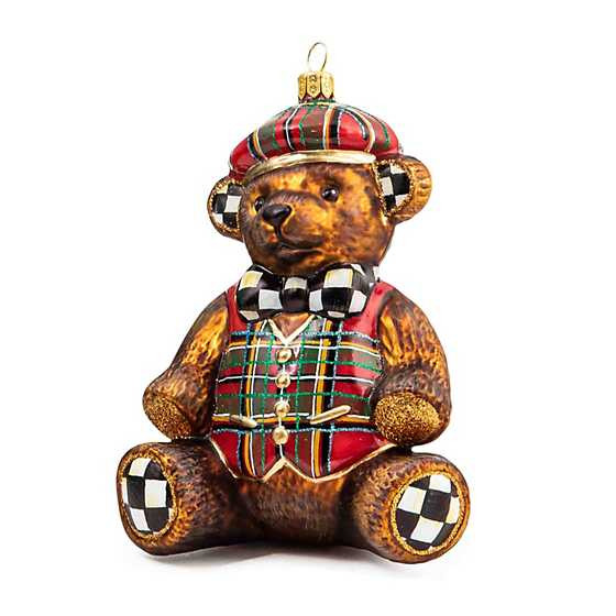 Glass Ornament - Tartastic 2023 Bear | MacKenzie-Childs