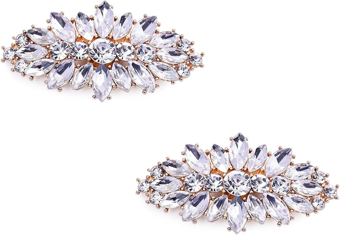 ElegantPark Decorative Shoe Clips for Pumps Rhinestones Shoes Jewelry Clips Clutch Dress Hat Shoe... | Amazon (US)