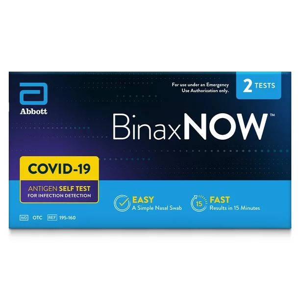 BinaxNOW COVID‐19 Antigen Self Test (2 Tests) | Walmart (US)