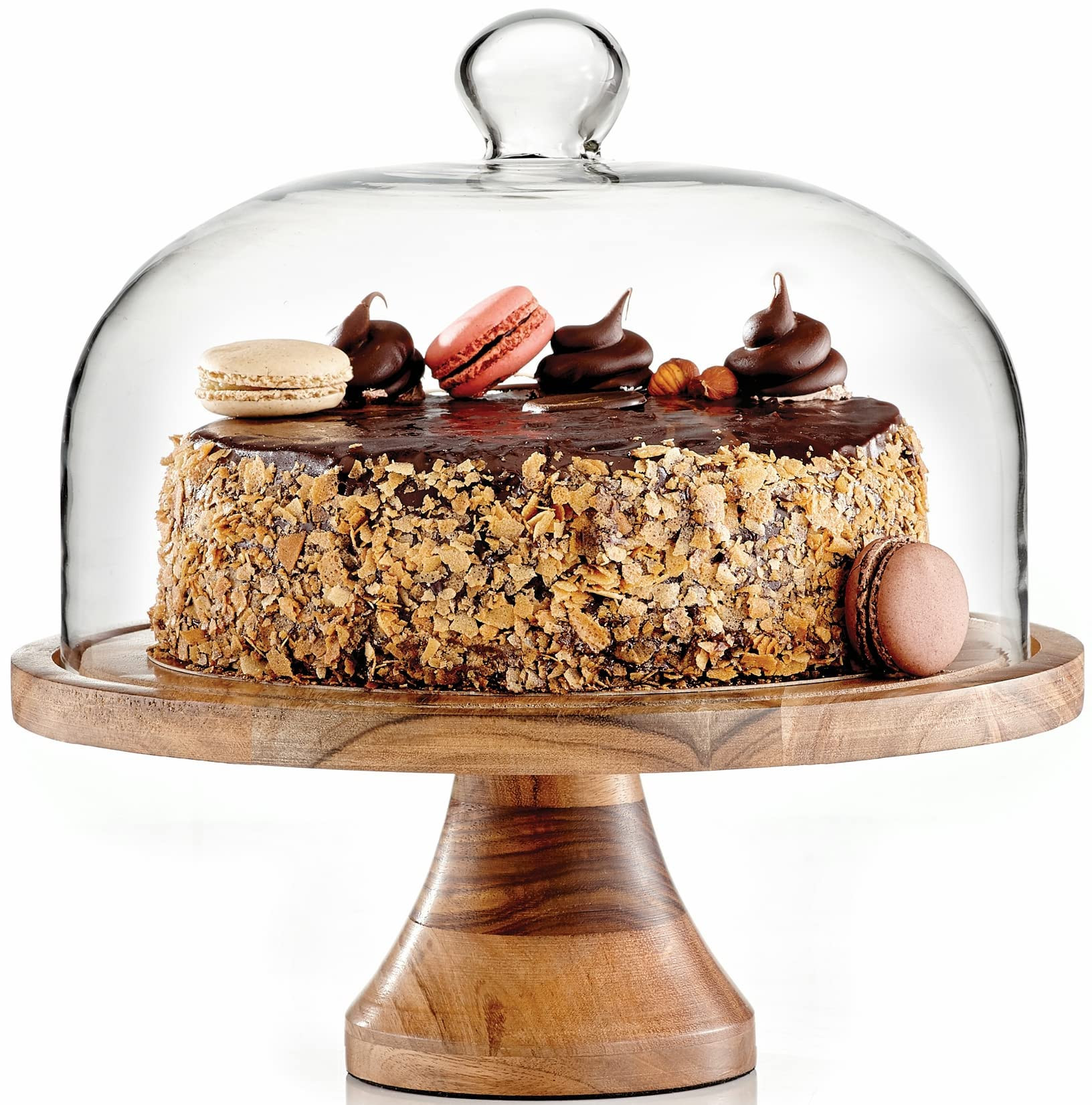Royalty Art 4-in-1 Cake Stand with Dome, Cheese Board, Covered Platter, and Serving Tray for Past... | Amazon (US)