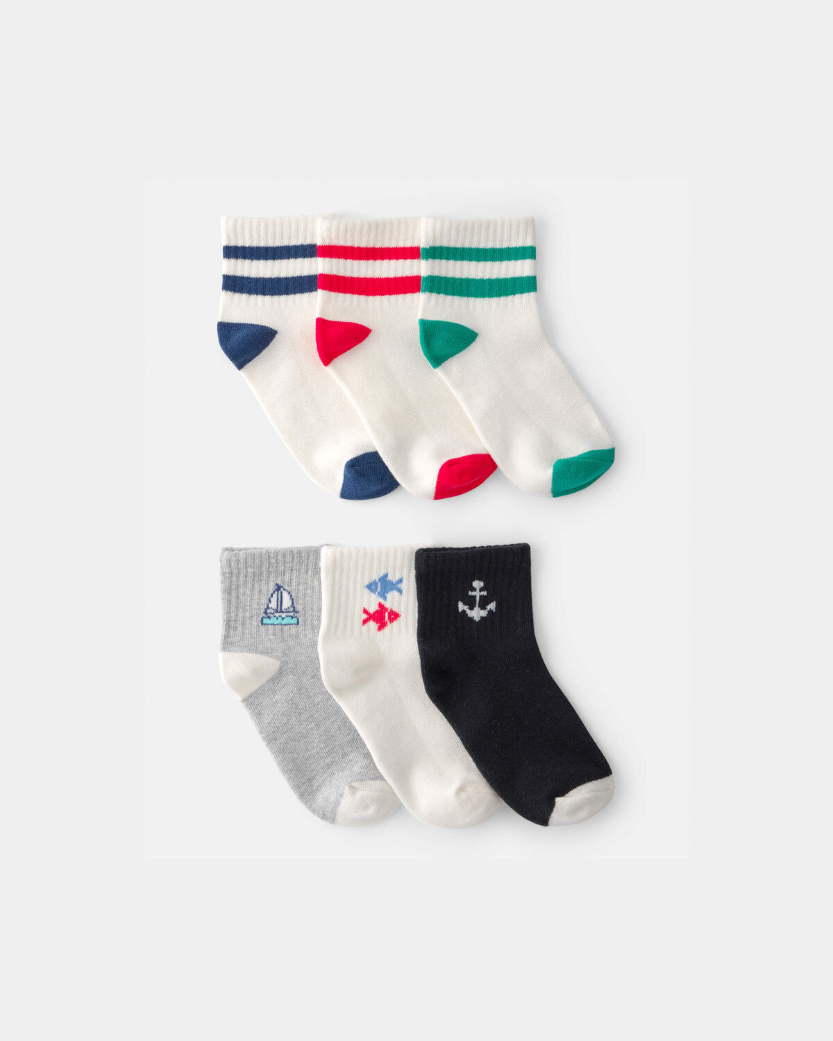 Boys 6-Pack Nautical & Striped Ankle Socks | Carter's Inc