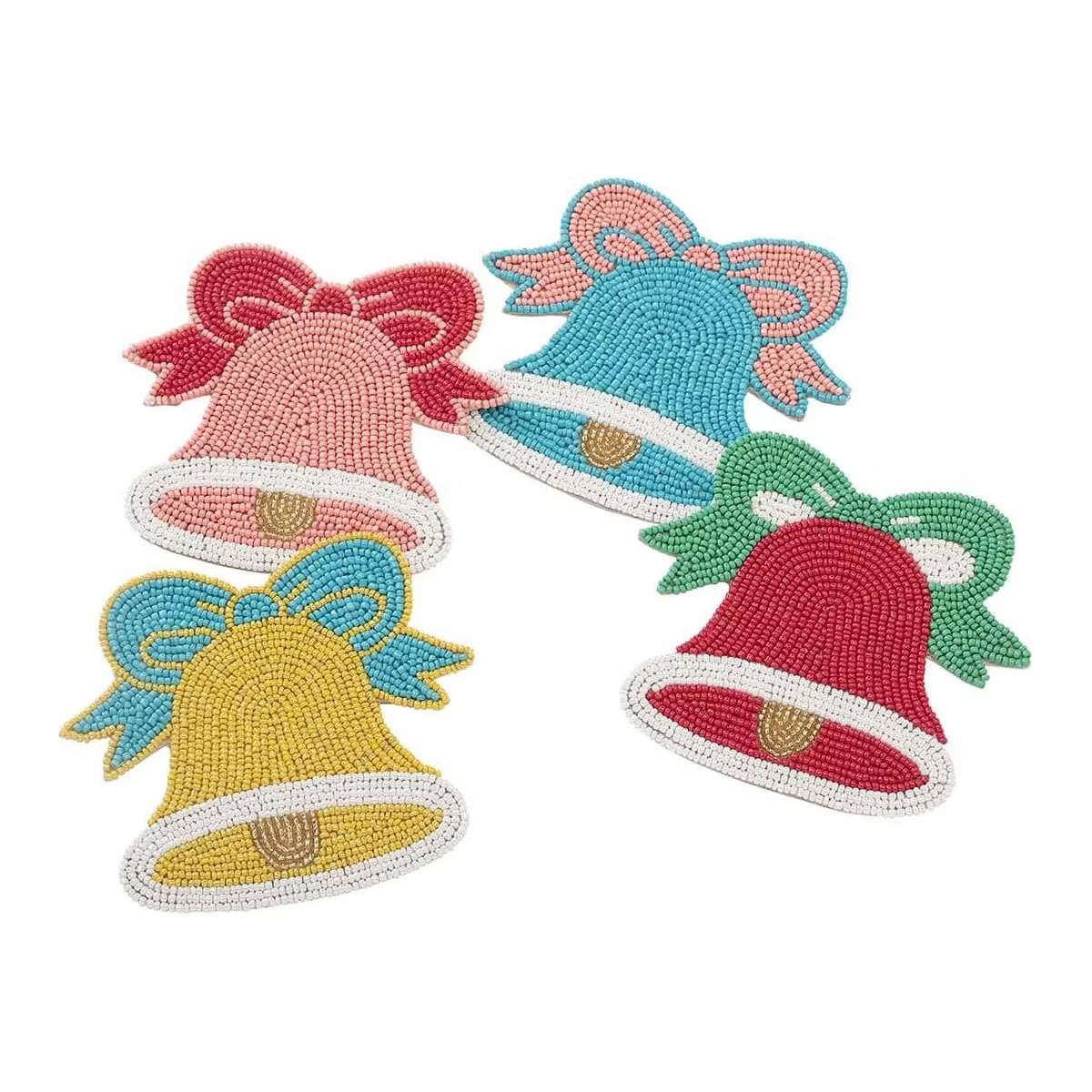 Folkulture Christmas Coasters Set of 4 (4") Merry Bell Coaster for Christmas Table | Cute Holiday... | Target