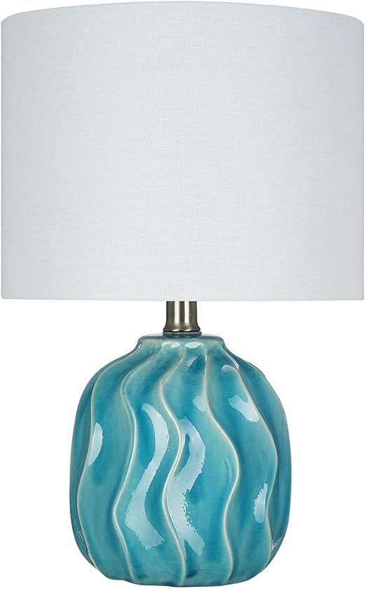 Catalina Lighting 22145-000 Transitional Small Textured Ceramic Accent Table Lamp with Linen Shad... | Amazon (US)