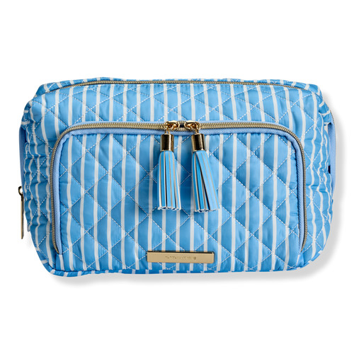 Blue Pinstripe Double Zip Toiletry Bag | Ulta