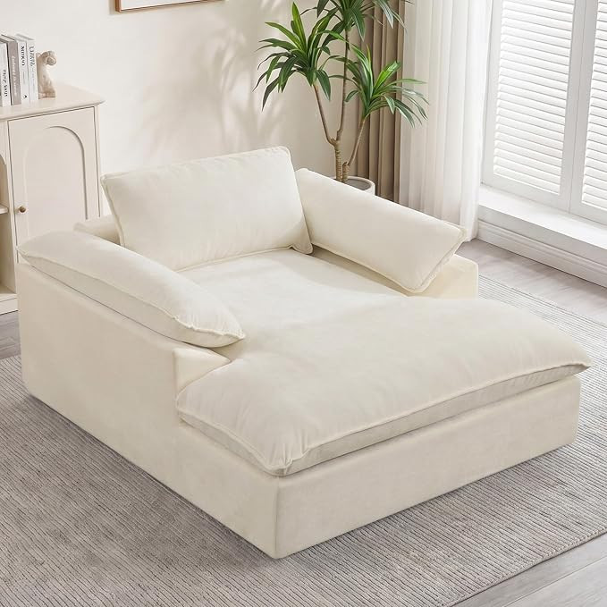 HUBSON 69" Oversized Boneless Chaise Lounge Chair Indoor, Comfy Deep Seat Sleeper Lounge Couch, U... | Amazon (US)