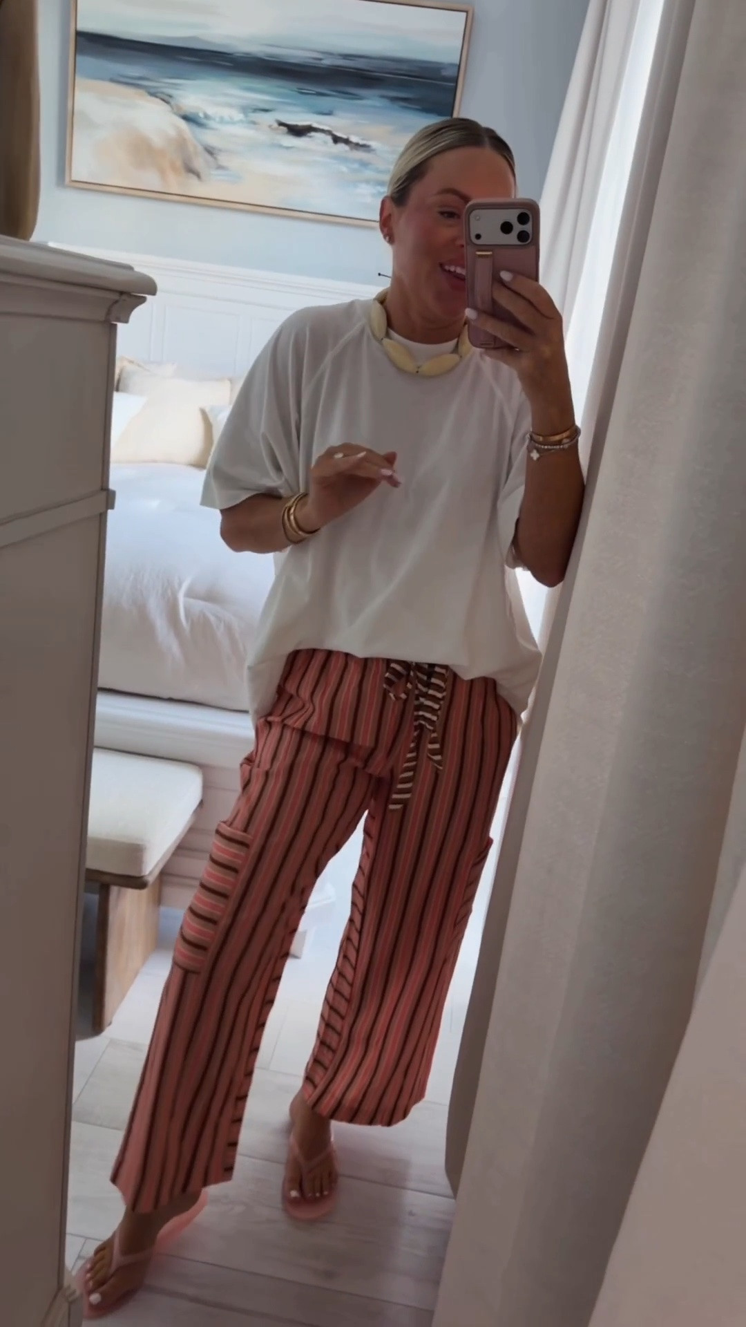 Get these pants ladies! Size up more colors! So easy! Tee I’m in small it’s very oversized which I love. 

Summer outfit. Summer style. Beach pants.

#LTKSeasonal #LTKootd