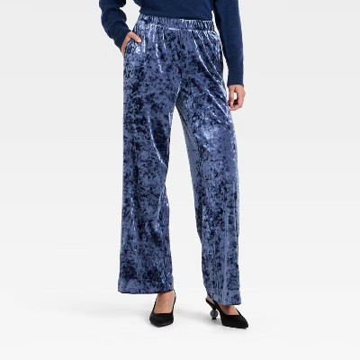Women's Crushed Velour Pull-On Pants - A New Day™ | Target