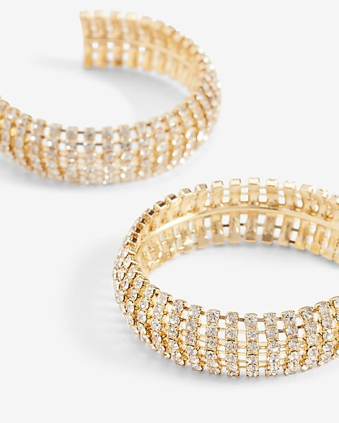 Rhinestone Hoop Earrings | Express