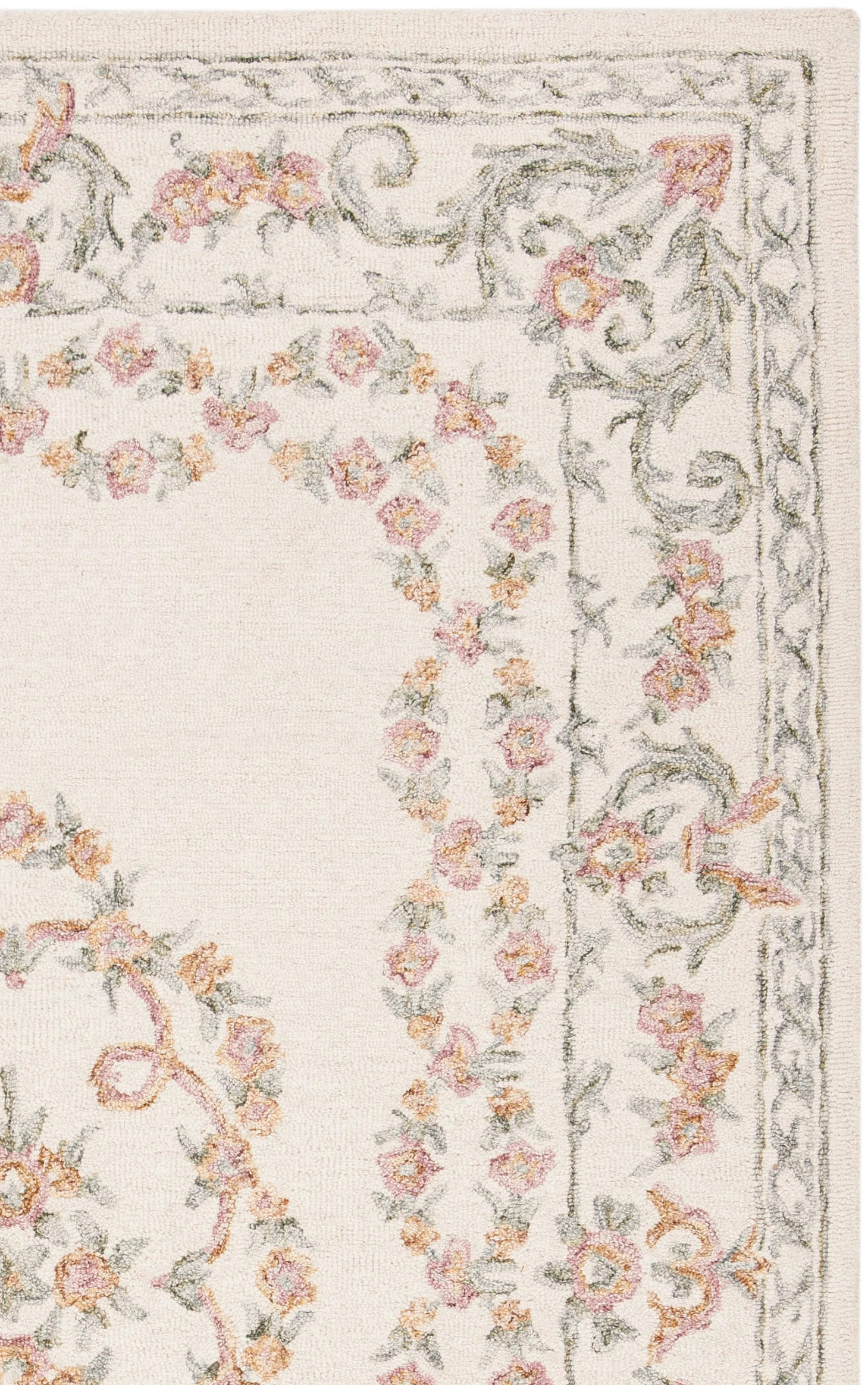 Barnsdall Hand-Tufted Wool Ivory/Pink Area Rug | Wayfair North America