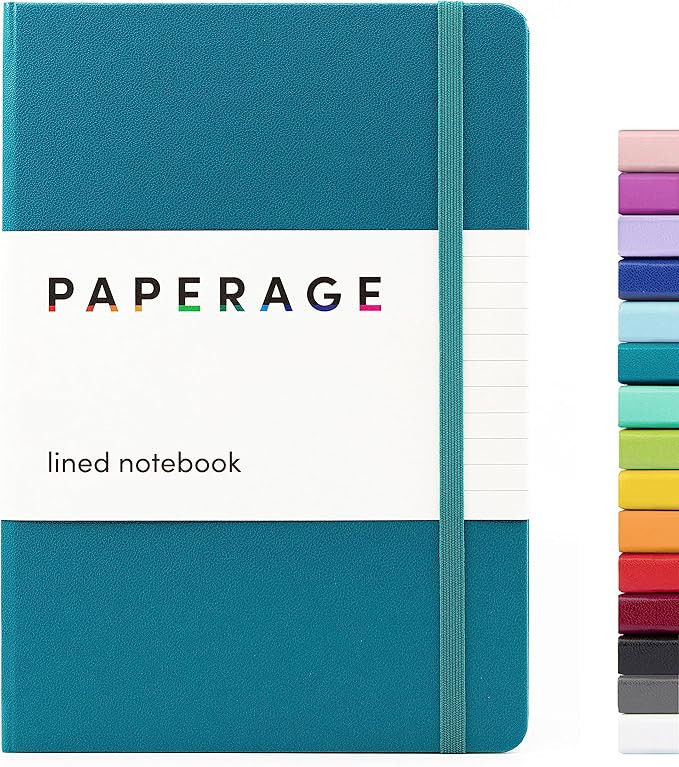 PAPERAGE Lined Journal Notebook, (Turquoise), 160 Pages, Medium 5.7 inches x 8 inches - 100 GSM T... | Amazon (US)