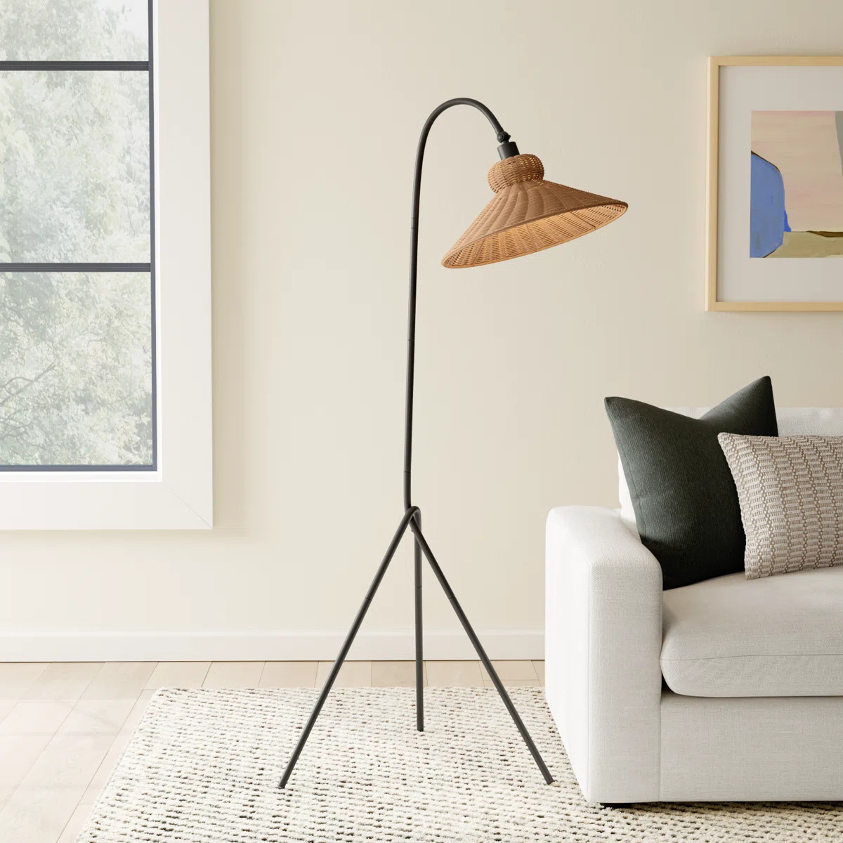 Joss & Main Plumeria 64'' Black Arched/Arc Floor Lamp & Reviews | Wayfair | Wayfair North America