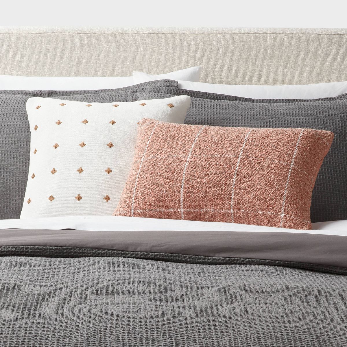 Trad Windowpane Woven Decorative Pillow Oblong Light Terracotta Pink - Threshold™ | Target