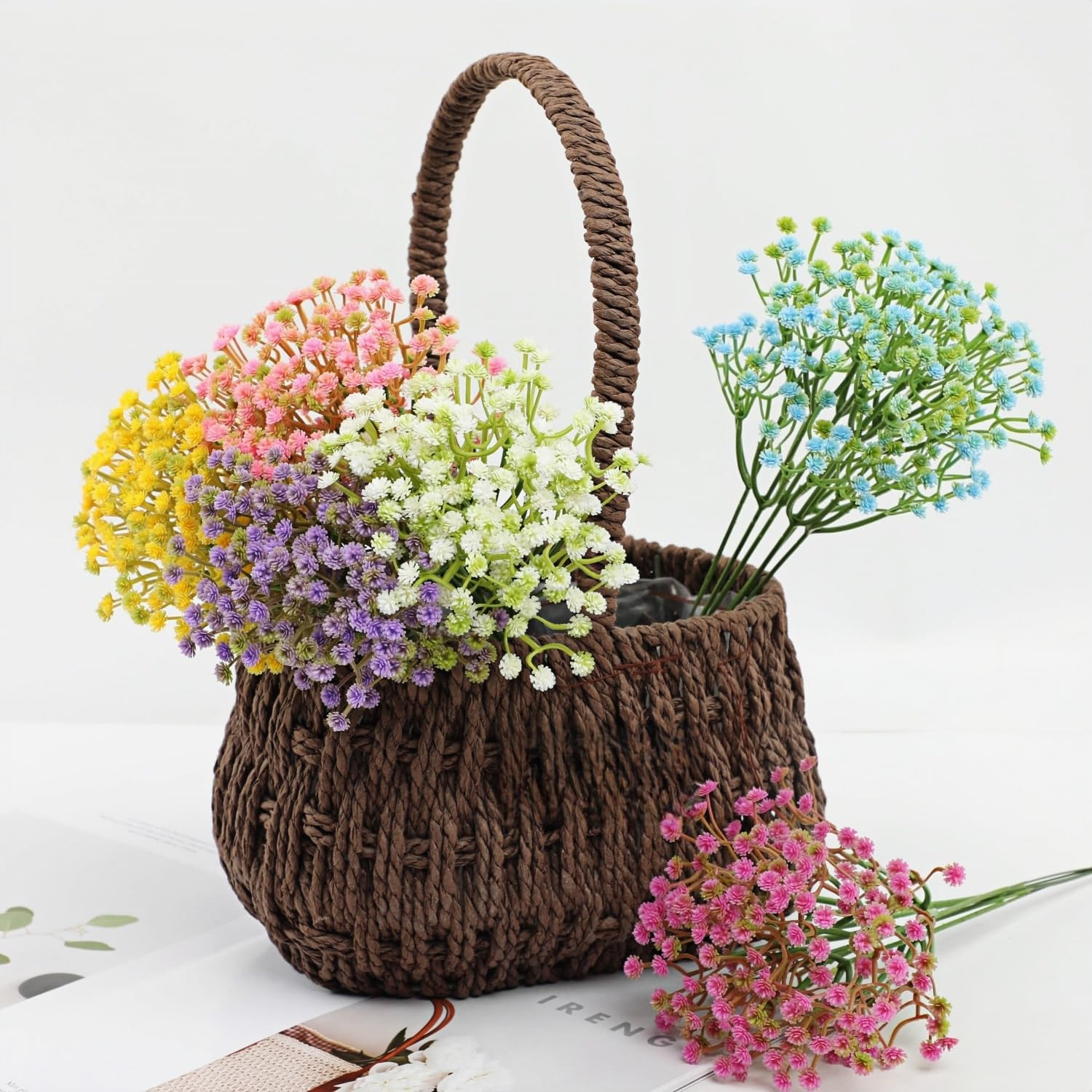36-Pack Bulk Artificial Gypsophila Flowers, Multicolor Plastic Silk-Touch Filler Stems (11.4in) ... | Amazon (US)