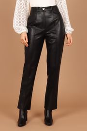 Sandy Faux Leather Pants - Black | Petal & Pup (US)