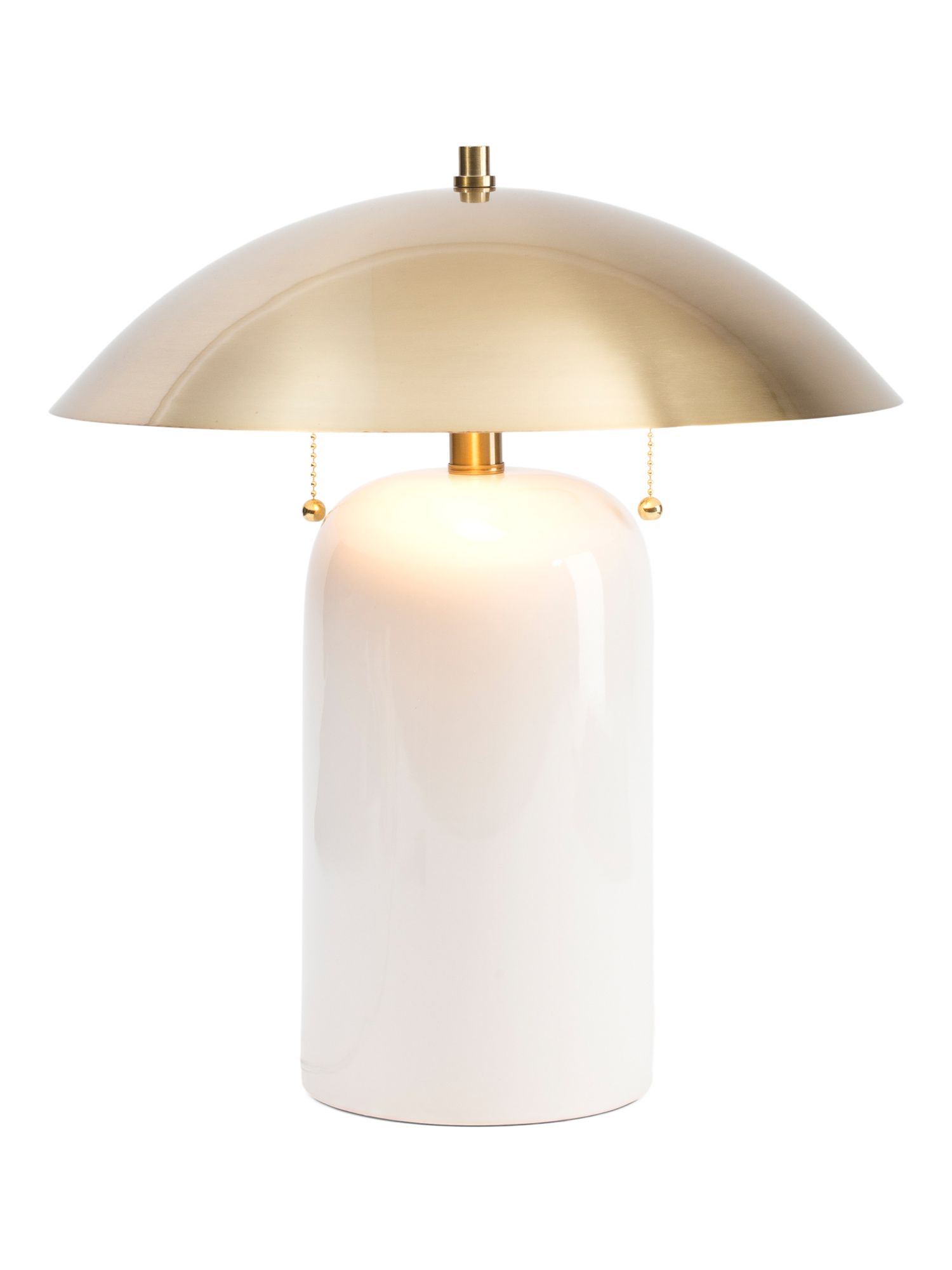 19.5in Glazed Ceramic Brass Shade Table Lamp | Marshalls