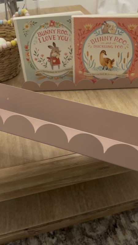 The sweetest little scalloped floating shelves perfect for a nursery or playroom 

#LTKhome #LTKkids #LTKbaby