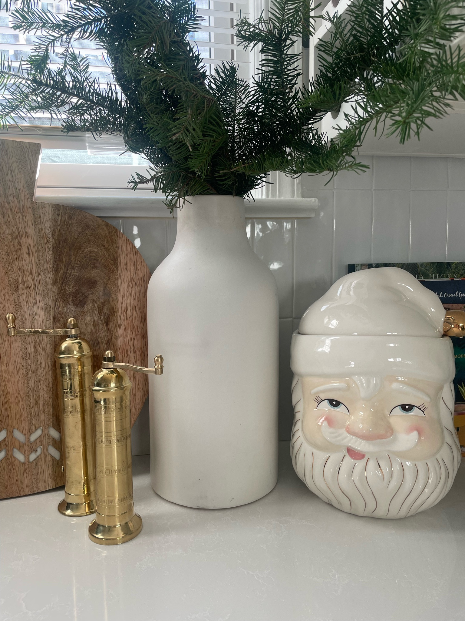 Christmas Decor in the Kitchen | Papa Noel Cookie Jar is the perfect festive piece for the counter top. I grabbed fresh greens from Trader Joe’s for the white vase. 

Kitchen decor, Christmas decor, holiday decor, Santa decor, Papa Noel, neutral Christmas 

#LTKHome #LTKHoliday #LTKSeasonal