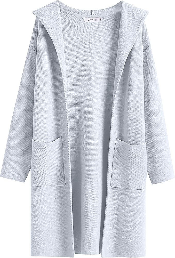 ANRABESS Cardigan for Women Open Front Oversized Hoodie Sweater Coat Casual Pockets Knit Coatigan... | Amazon (US)