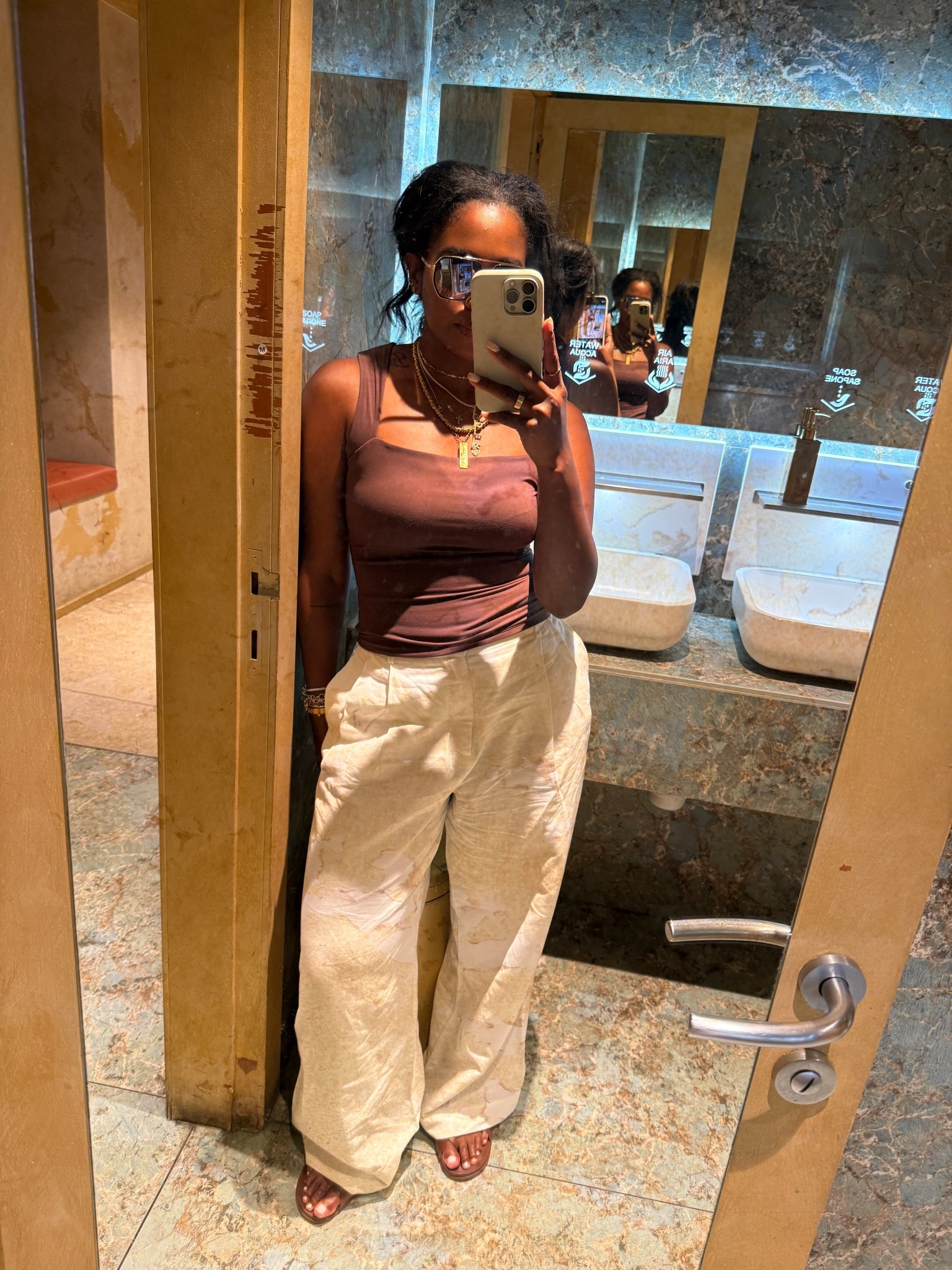 Last day in Milan 
Top: M
Pants: L (waist altered) 
Sunnies: 12pm Studios
