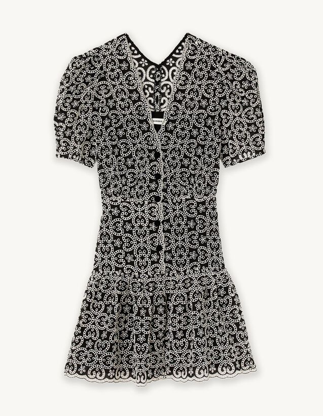 Short guipure dress | Sandro-Paris US