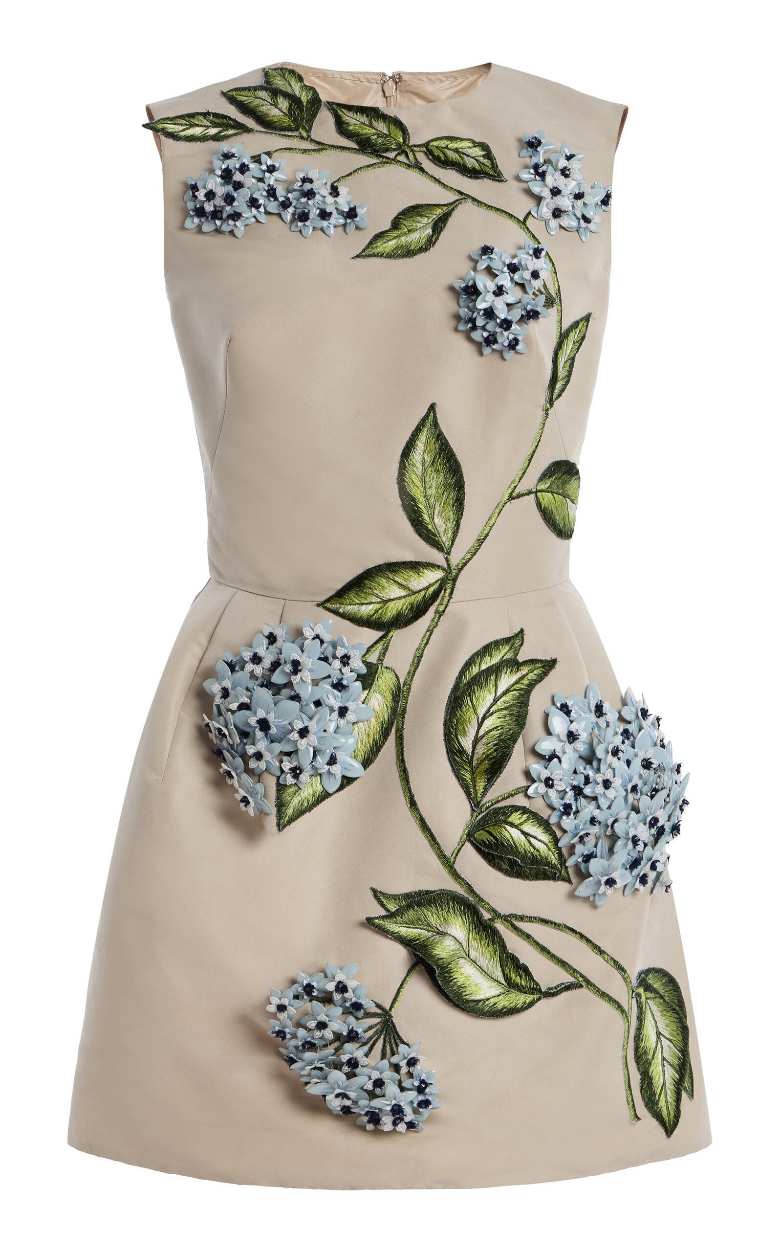 Oscar de la Renta Porcelain Flowers Embellished Faille Mini Dress - Moda Operandi | Moda Operandi (Global)