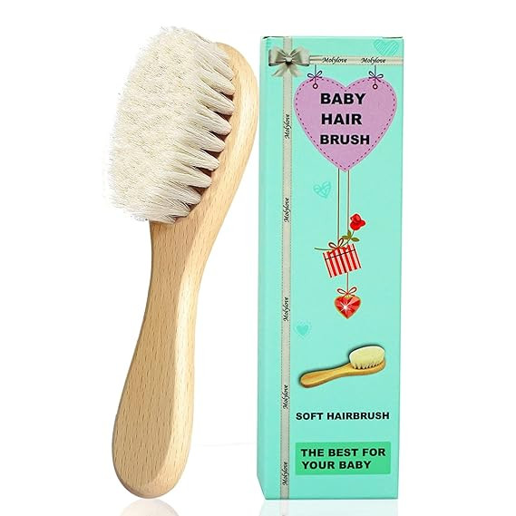 Molylove Baby Hair Brush with Wooden Handle and Super Soft Goat Bristles for Newborns & Toddlers | Amazon (US)