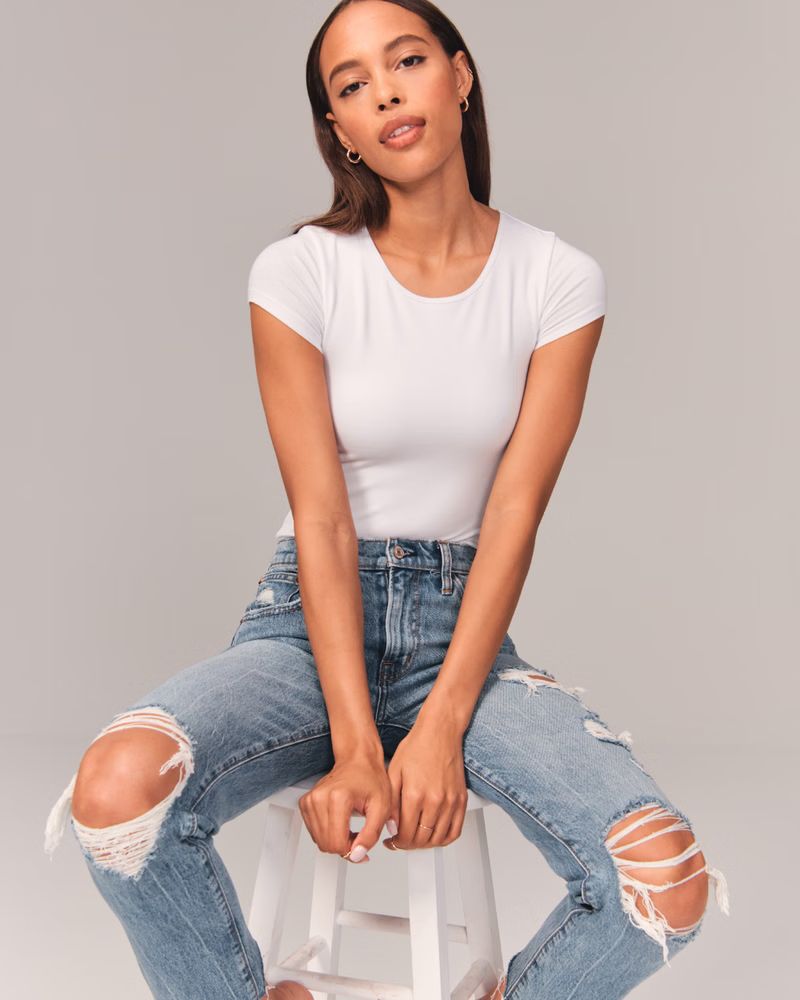 Mid Rise Boyfriend Jeans | Abercrombie & Fitch (US)