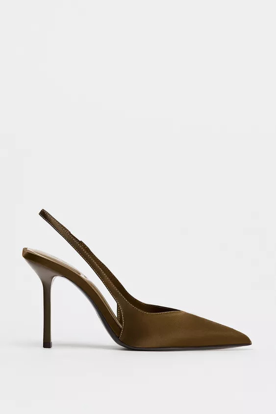 SATIN-EFFECT SLINGBACK HEELS | Zara UK