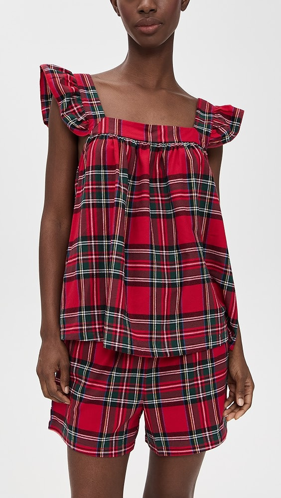 Brushed Twill Clara Shorts Set In Imperial Tartan | Shopbop