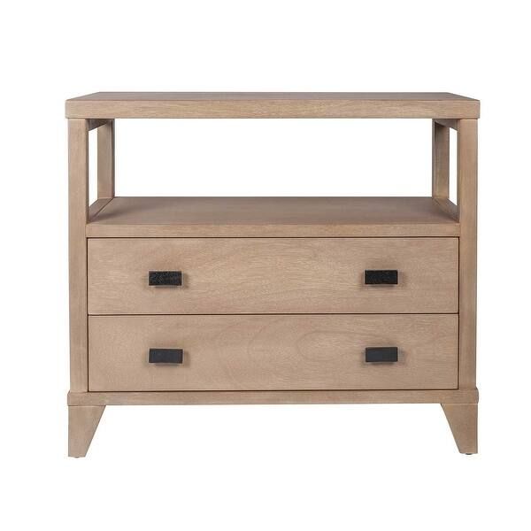 Wooden 2-Drawer Side Table with Shelf - Overstock - 36044216 | Bed Bath & Beyond