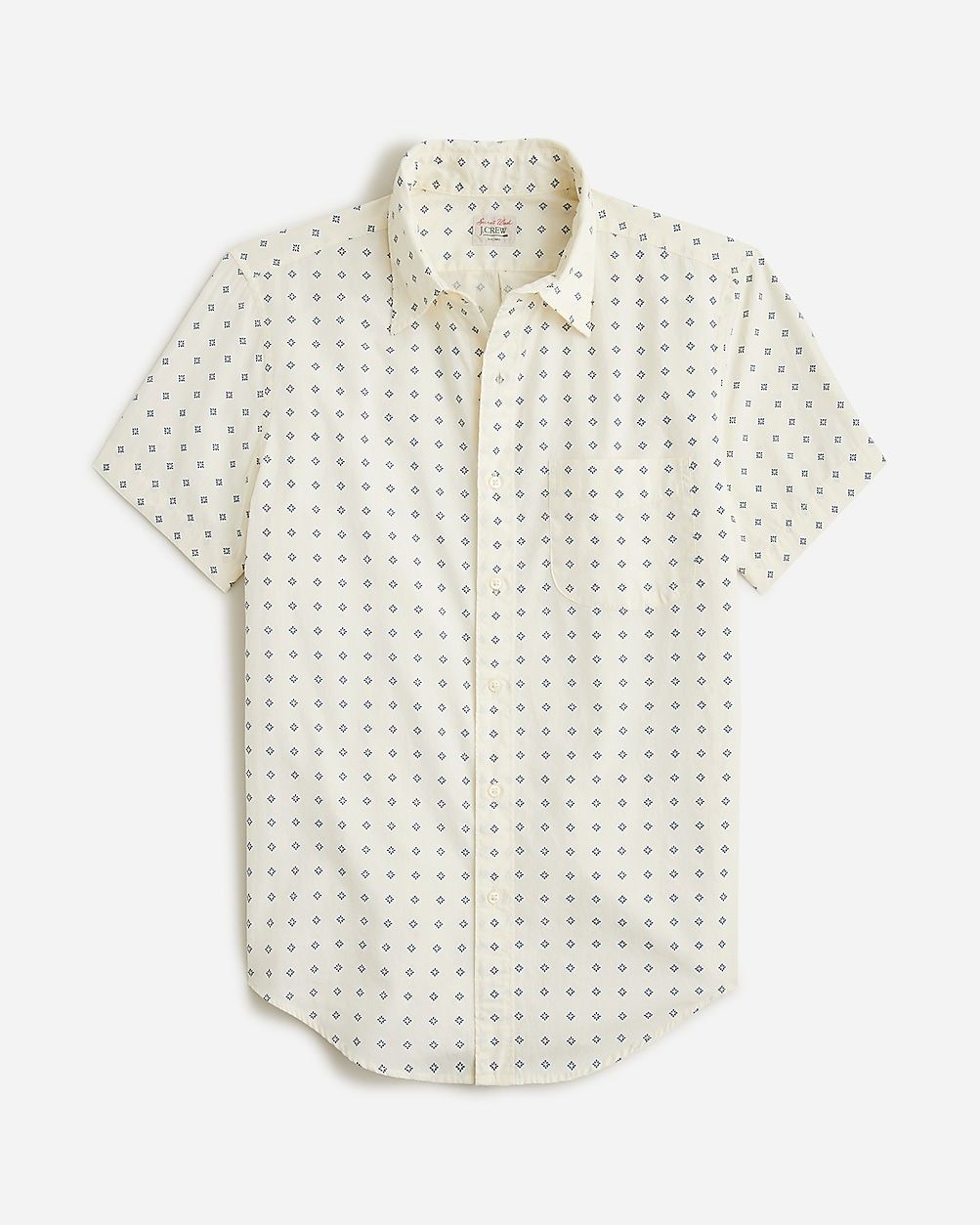 Short-sleeve Secret Wash cotton poplin shirt with point collar | J.Crew US