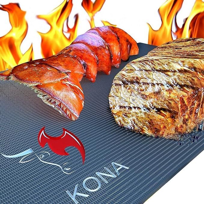 Kona Best BBQ Grill Mat - Heavy Duty 600 Degree Non-Stick Grill Mats for Outdoor Grilling | Premi... | Amazon (US)