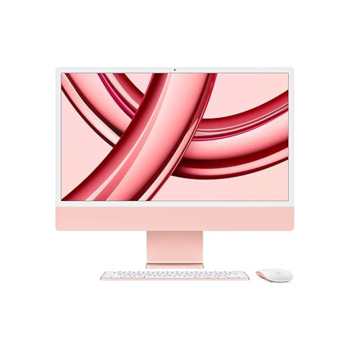Apple 2023 iMac All-in-One Desktop Computer with M3 chip: 8-core CPU, 10-core GPU, 24-inch Retina Display, 8GB Unified Memory, 512GB SSD Storage, Matching Accessories. Works with iPhone/iPad; Pink | Amazon (US)