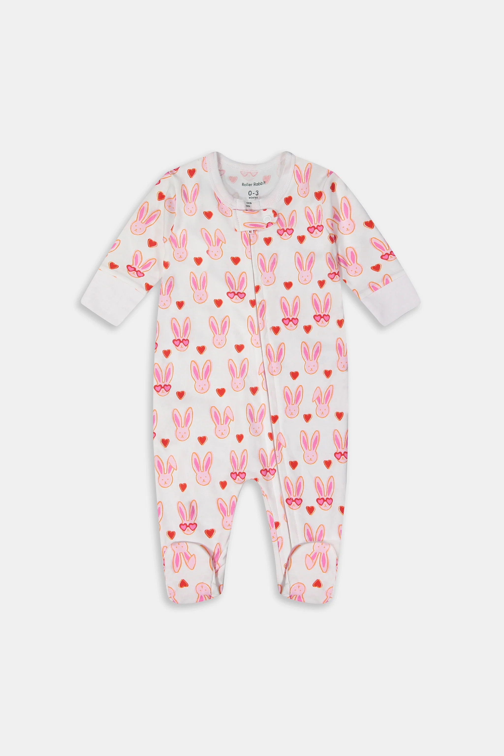 Infant Lovestruck Zipper Footie Pajamas WHITE / 6-9M | Roller Rabbit
